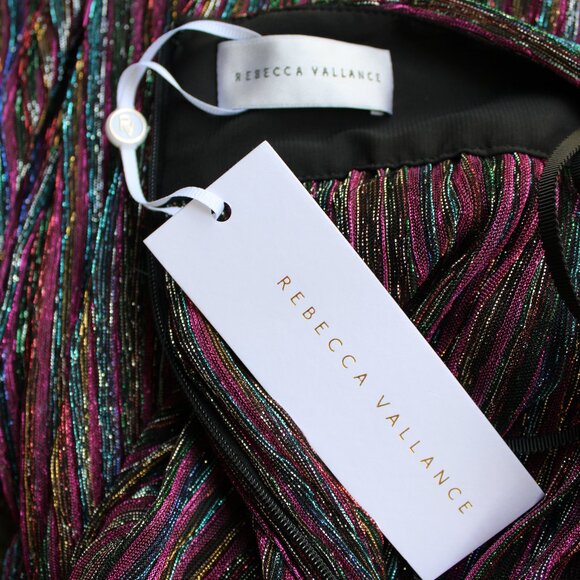 REBECCA VALLANCE Casey Maxi gown dress backless Vintage Disco fortuny plum NWT - Picture 12 of 12